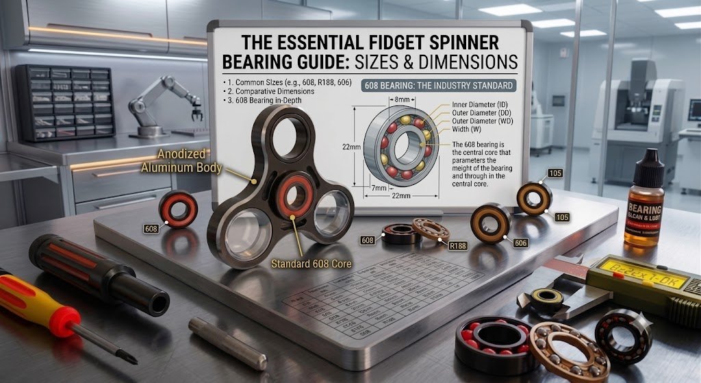 Fidget Spinner Bearings: Sizes, Dimensions & 608 Bearing Guide